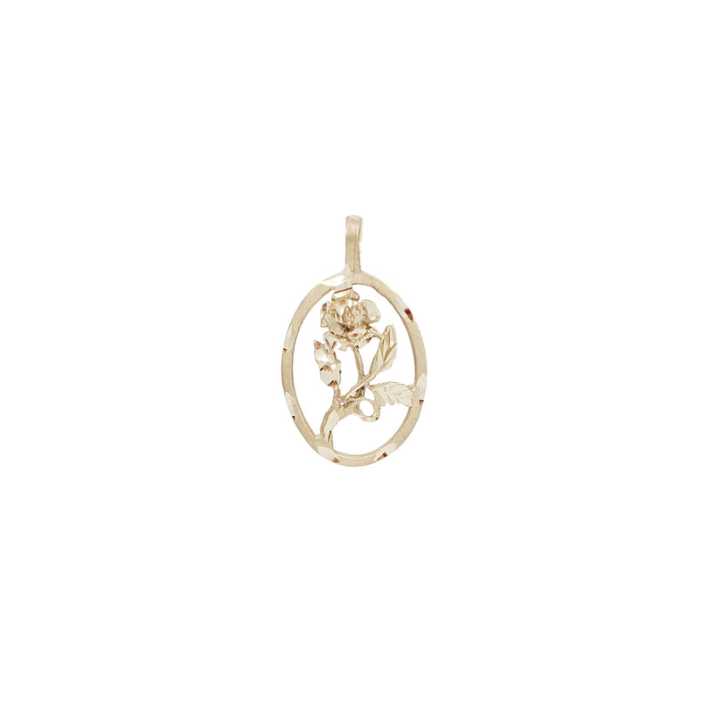 Flower Oval Pendant (14K)