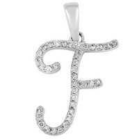 [0.7 inch] Diamond Initial Letter Pendant (14K)