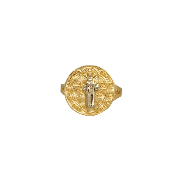 Two-Tone Saint Benedict Ring (14K)