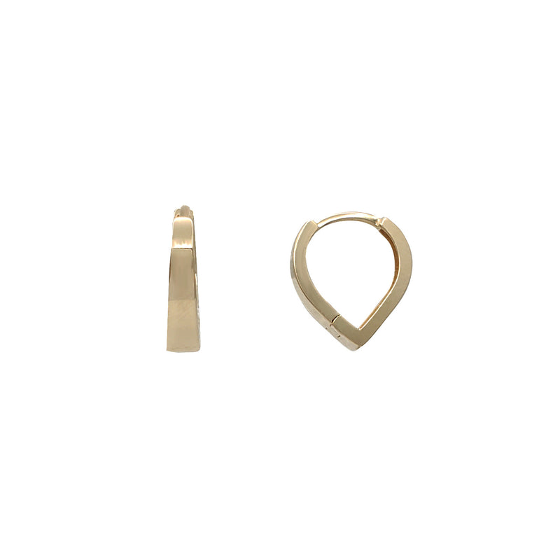 Heart Shape Huggies Earrings (14K)