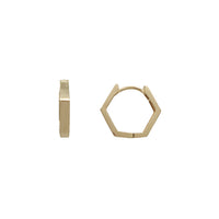 Hexagon Huggie Earrings (14K)