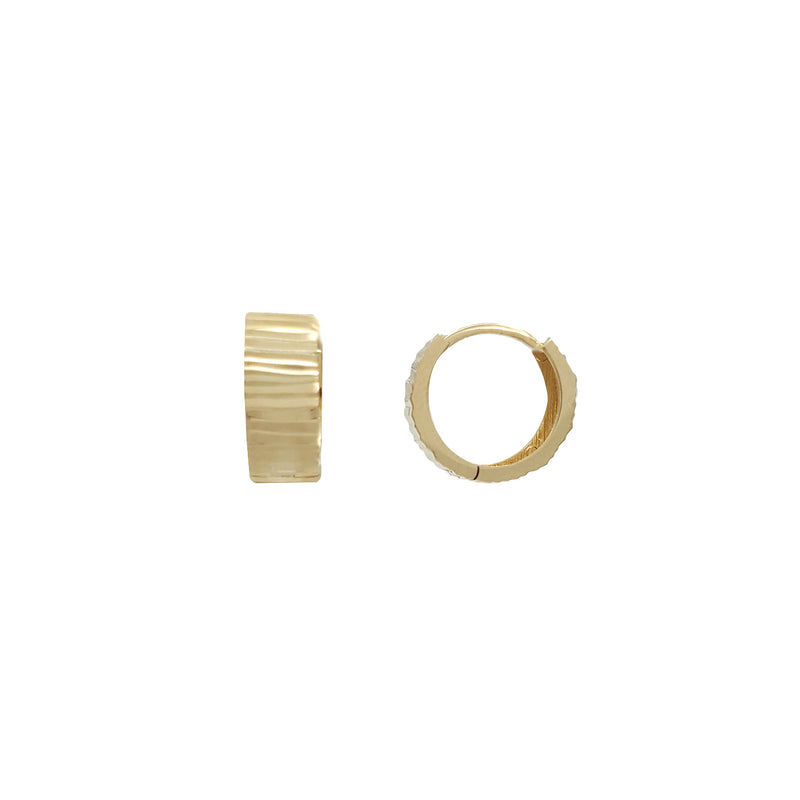 Diamond-Cut Huggie Earrings (14K)