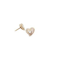 Heart With Butterfly Stud Earrings (14K)