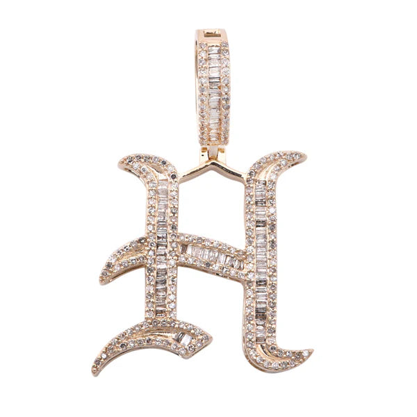 Diamond Letter H Initial Pendant (14K)