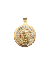 Zirconia Saint Barbara Medallion Pendant (14K)