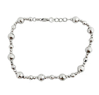 Diamond cut Ball Beads Station Bracelet (14K)