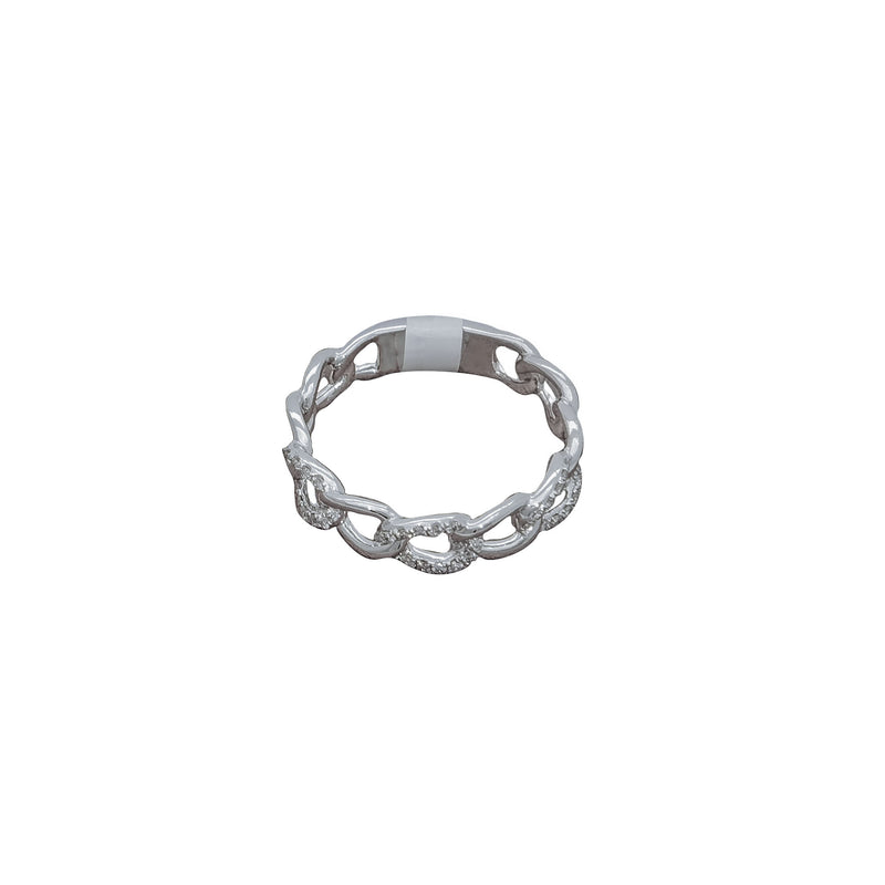 Curb Twist Chain Ring (White Gold)