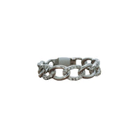 Curb Twist Chain Ring (White Gold)