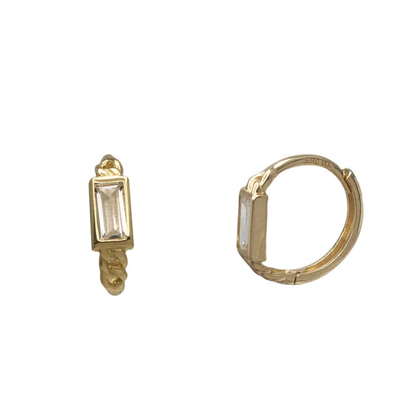 Zirconia Huggies Earring (14K)