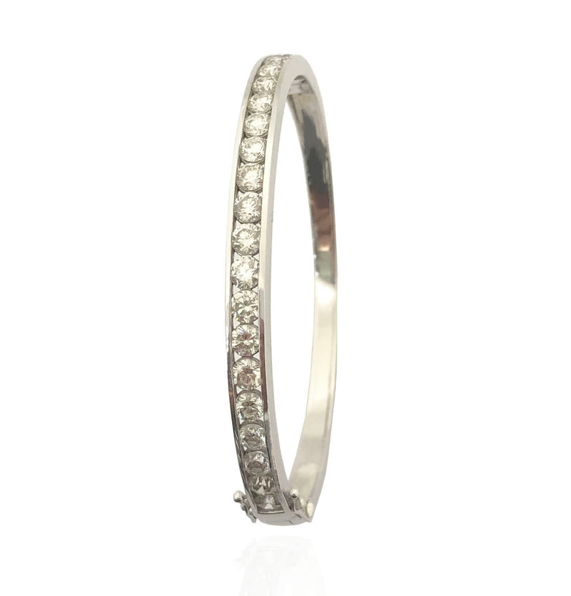 Diamond Channel-Set Bangle Bracelet (14K)