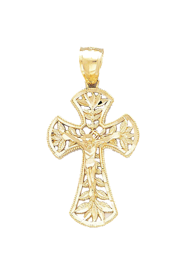 Jesus Crucified Cross Pendant (14K)