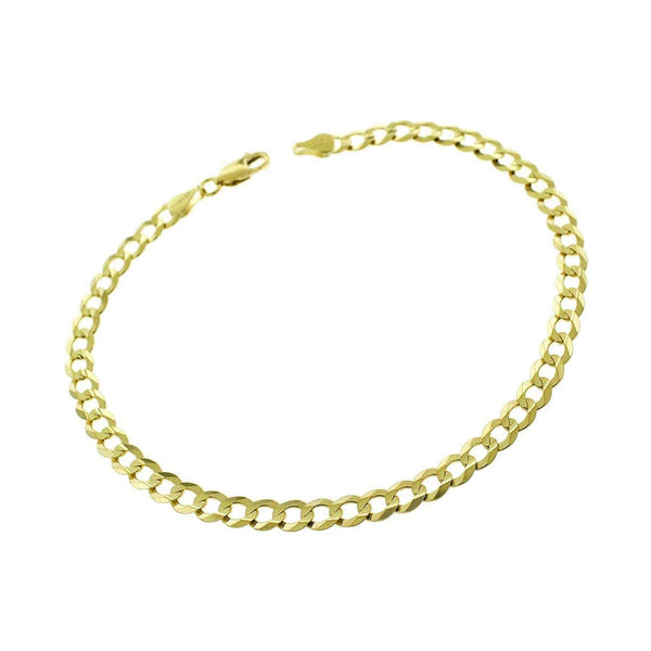 [Solid] Curb/Italian-Cuban Link Bracelet (14K)