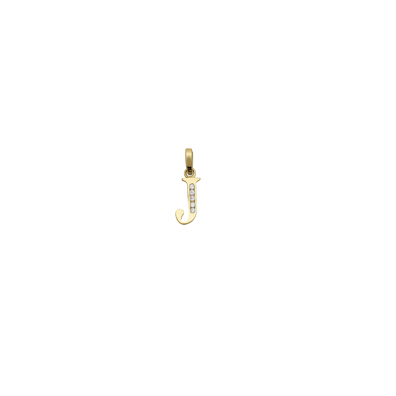 [0.60 inch] Zirconia Initial Letter Pendant (14K)