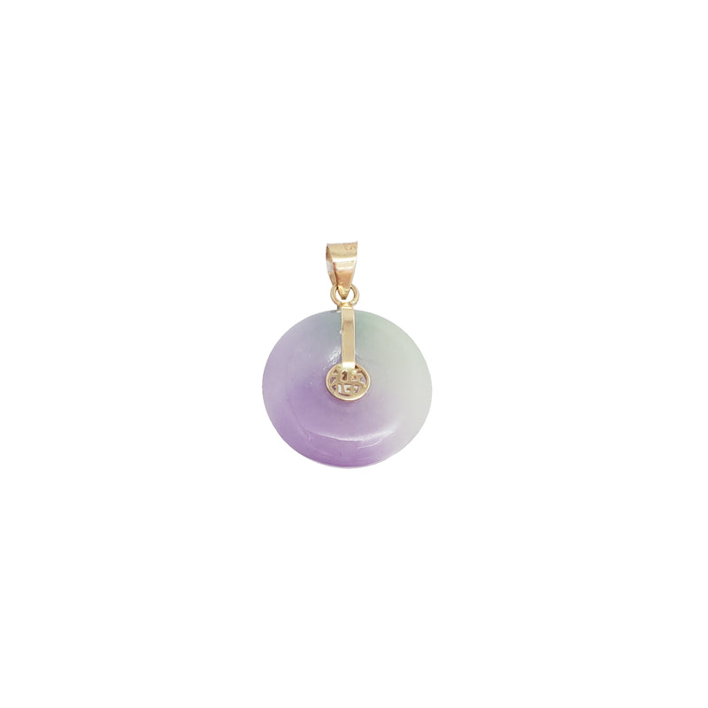 Purple Jade Round Pendant (14K)