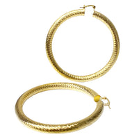 Diamond-Cuts Fancy Hoop Earrings (14K)