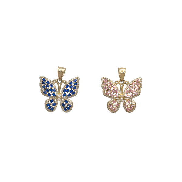 Zirconia Butterfly Pendant (14K)