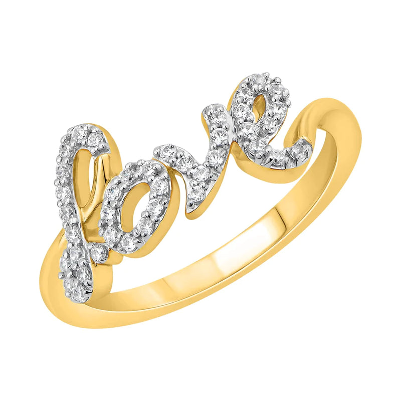 "LOVE" Fancy Diamond Ring (14K)