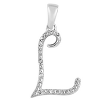 [0.7 inch] Diamond Initial Letter Pendant (14K)