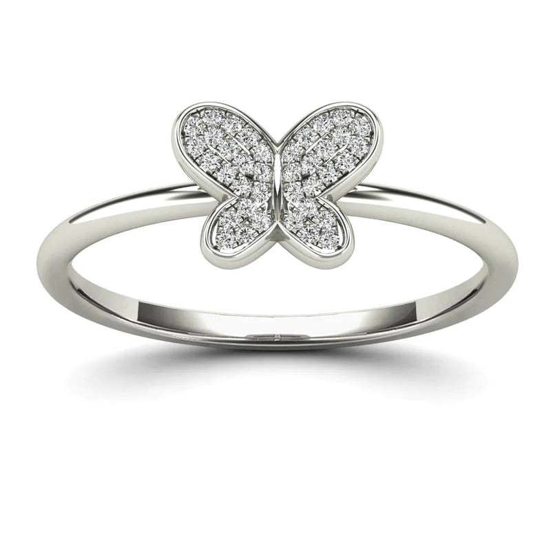 Diamond Butterfly Ring (14K)