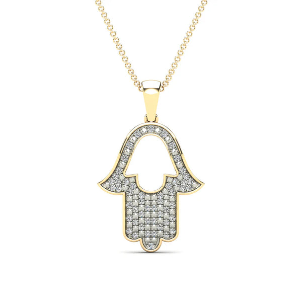 Hamsa Diamond Pendant (14K)