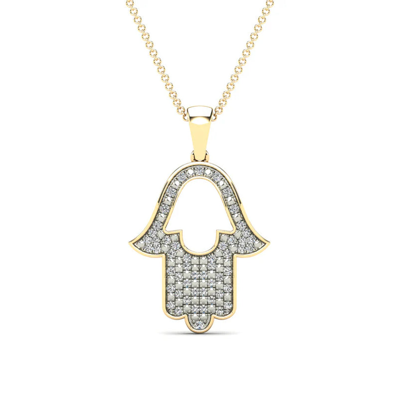 Hamsa Diamond Pendant (14K)