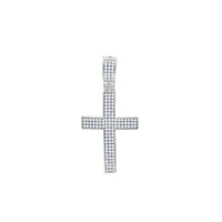 3 Row Diamond Cross Convex Pendant (14K)