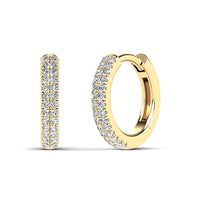 Diamond Two-Row Huggie Earring (14K)