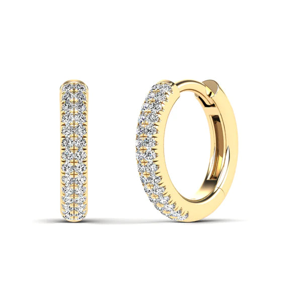 Diamond Two-Row Huggie Earring (14K)