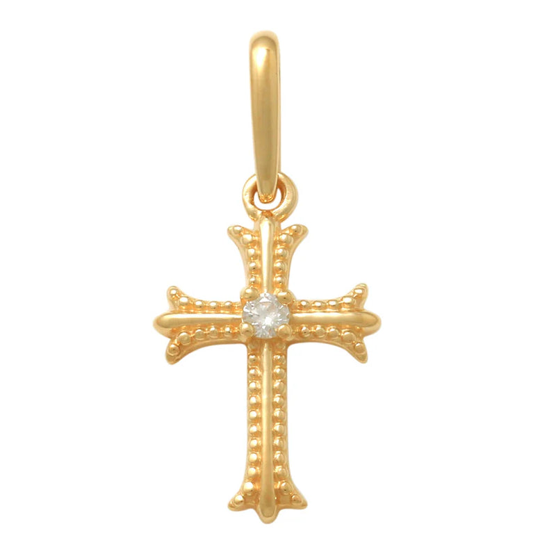 Mini Cross Diamond Pendant （14K）