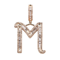 Diamond Letter M Initial Pendant (14K)