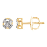 Diamond Square Earrings (14K).