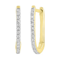 Diamond Oval Huggie Earrings (14K)