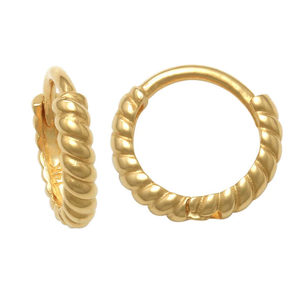 Rope Huggies Hoop Earrings (14K)