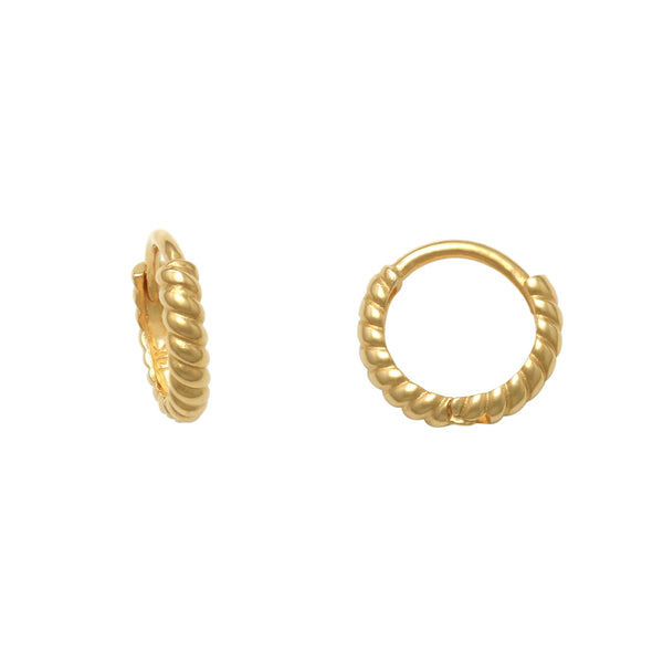 Braided Huggie Earrings (14K)