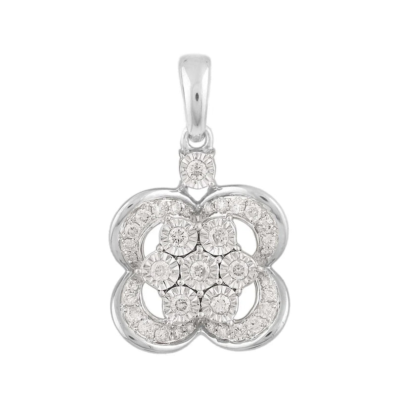 Diamond Flower Pendant (14K)