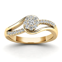 Diamond Flower Engagement Ring (14K)