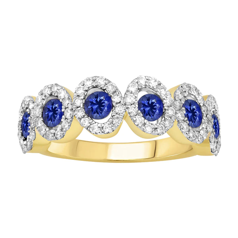 Sapphire & Diamond  Ring （14K）