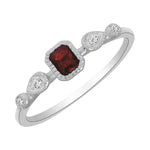 Diamond & Ruby Fancy White Gold Ring (Ring)