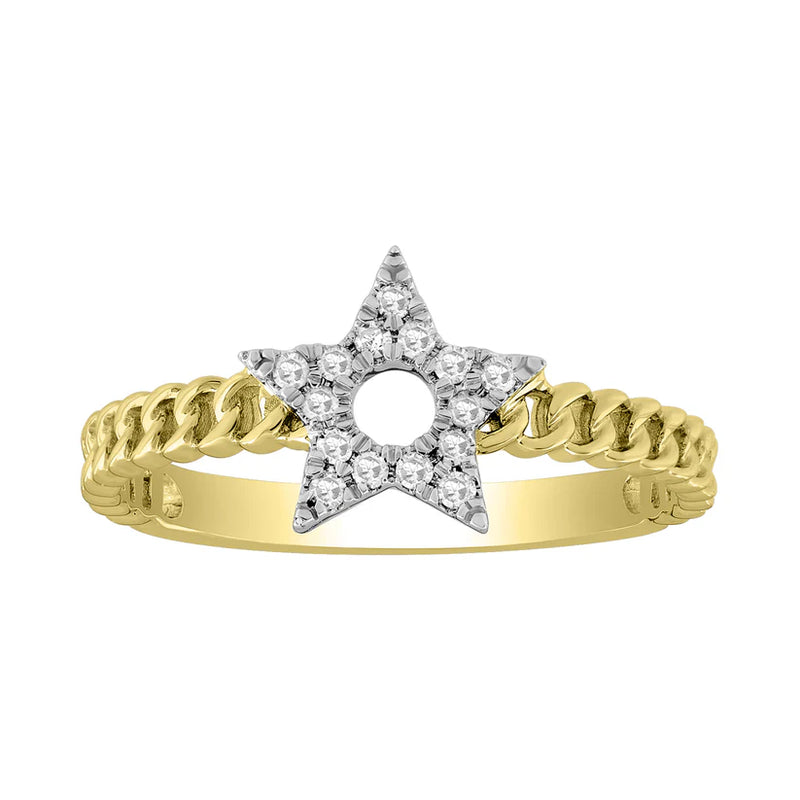 Diamond  Star Ring (14K)