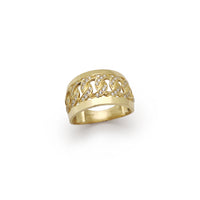 Iced-Out Interposed Cuban Link Ring (14K)