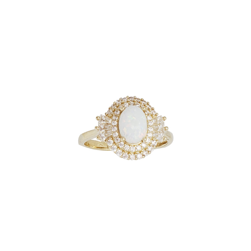 Zirconia Opal Oval Ring (14K)