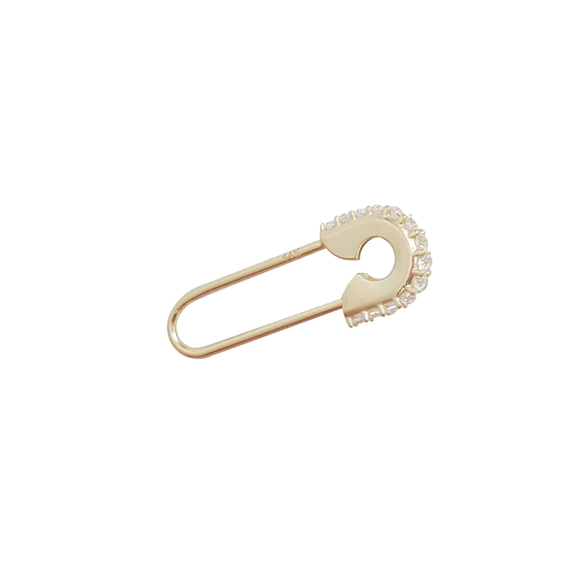 Zirconia Fancy Safety Pin (14K)