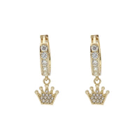 Crown CZ Huggie Earring (14K)