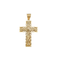 Jesus Fancy Diamond Cut Cross Pendant (14K)