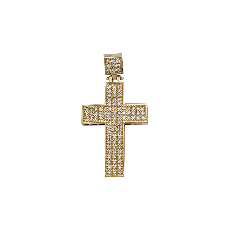 Iced-Out CZ Cross Pendant (14K)