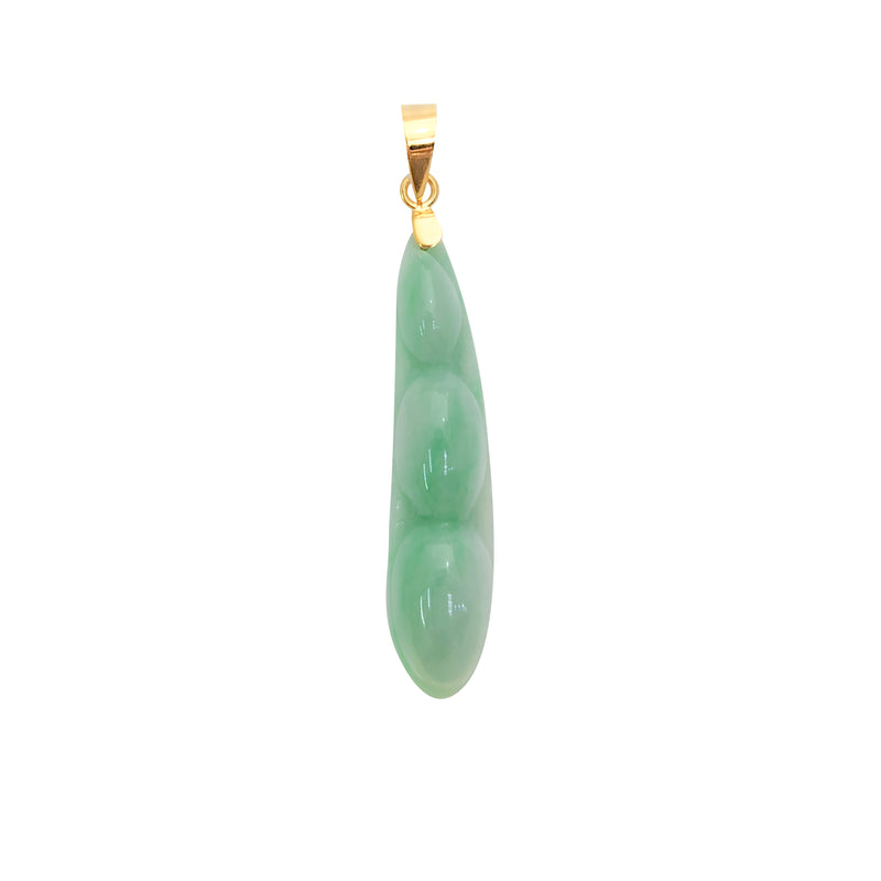 Edible-Podded Jade Pea Pendant (14K)