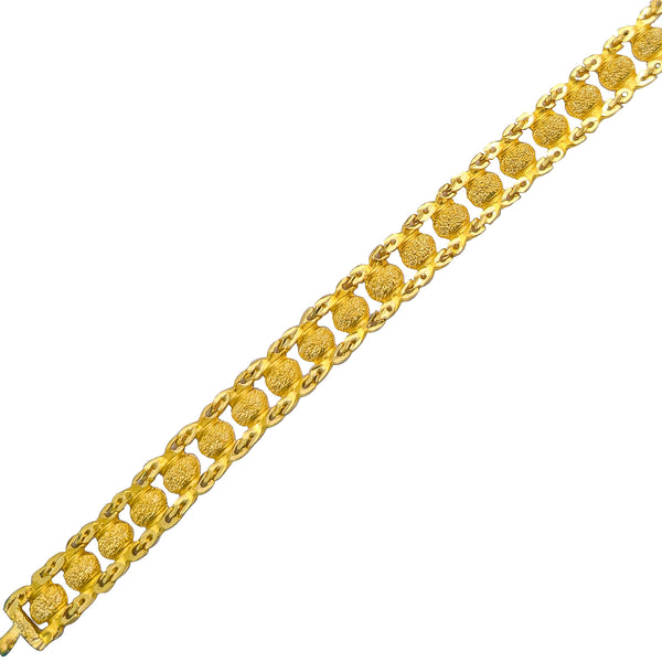 Fancy Sand Stone textured Ball Bracelet (24K)