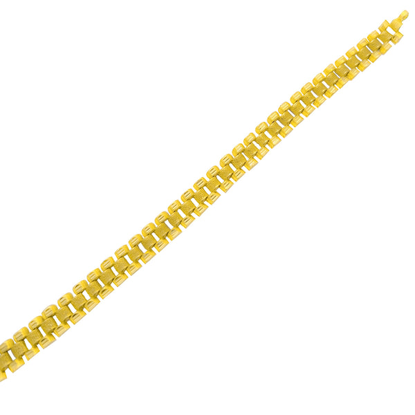 Diamond Cut Watch Band Design Bracelet (24K)