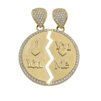 "I Love You" & "You Love Me" Split Pendant (14K)