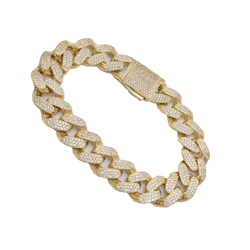 Iced-out Lock Miami Bracelet (14K)